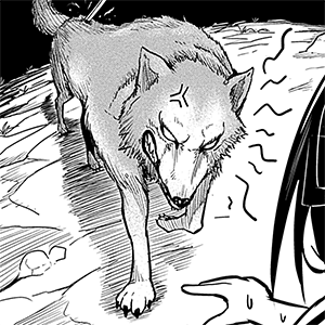刀が刺さった犬